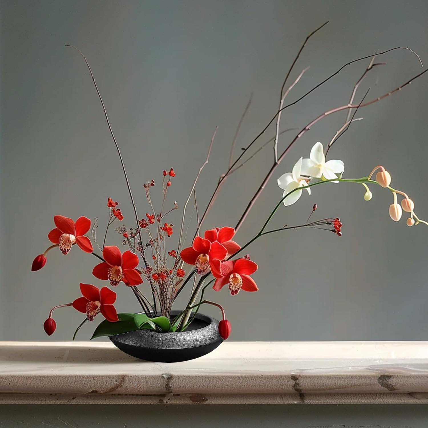 Amazon.com: Elifinds Ikebana Vase Kit Ceramic Flower Frog Vase